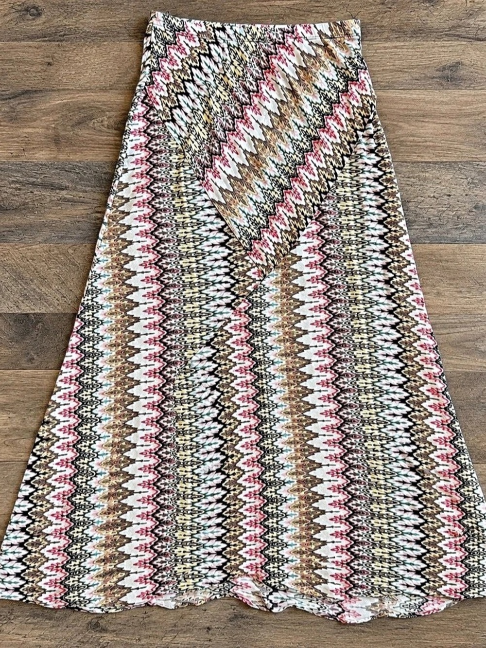 Full Tilt Women’s XS Multicolor Boho Print Rayon Maxi Skirt